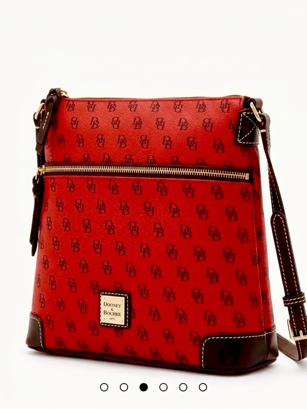 NWOT Dooney & Bourke Red Signature DB Crossbody with Black Trim